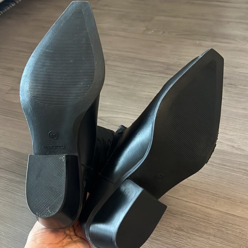 Steve Madden Black Leather Western Boot Festival Cowgirl 10 - Picture 4 of 8